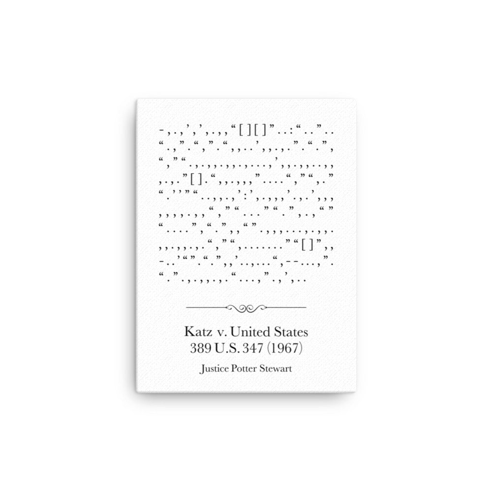 Katz v. United States canvas art print. Law office decor, and law-themed art gifts for attorneys, law students, law school graduation, and the bar exam.