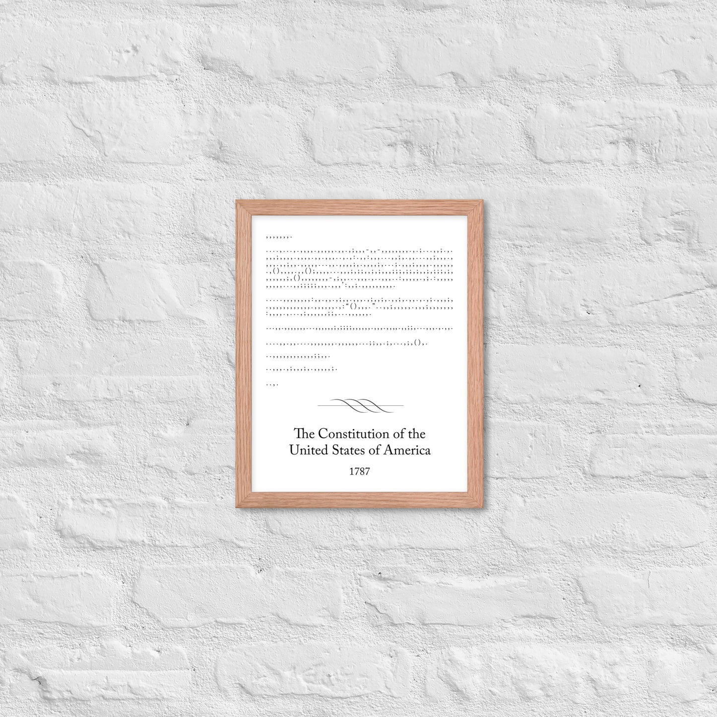 U.S. Constitution framed poster print. Law office decor, and law-themed art gifts for attorneys, law students, law school graduation, and the bar exam.