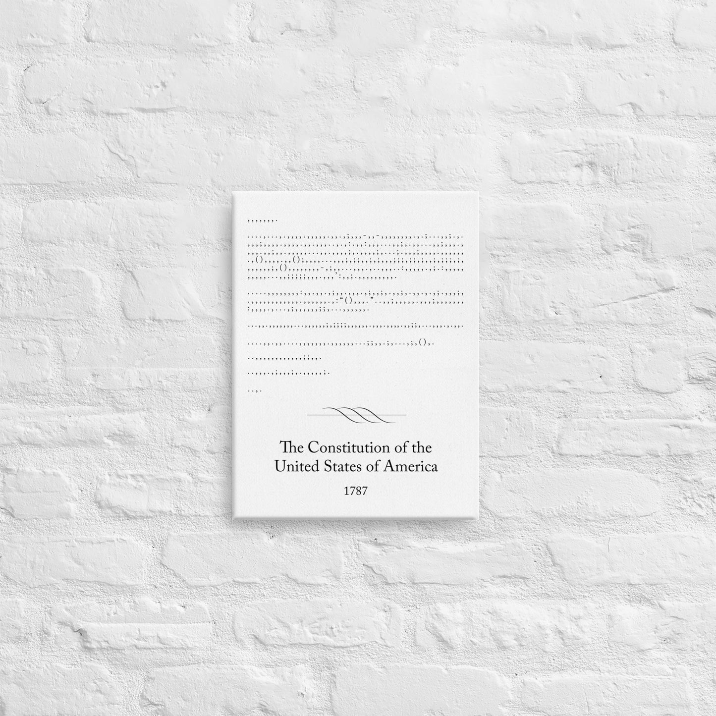 U.S. Constitution canvas print. Law office decor, and law-themed art gifts for attorneys, law students, law school graduation, and the bar exam.