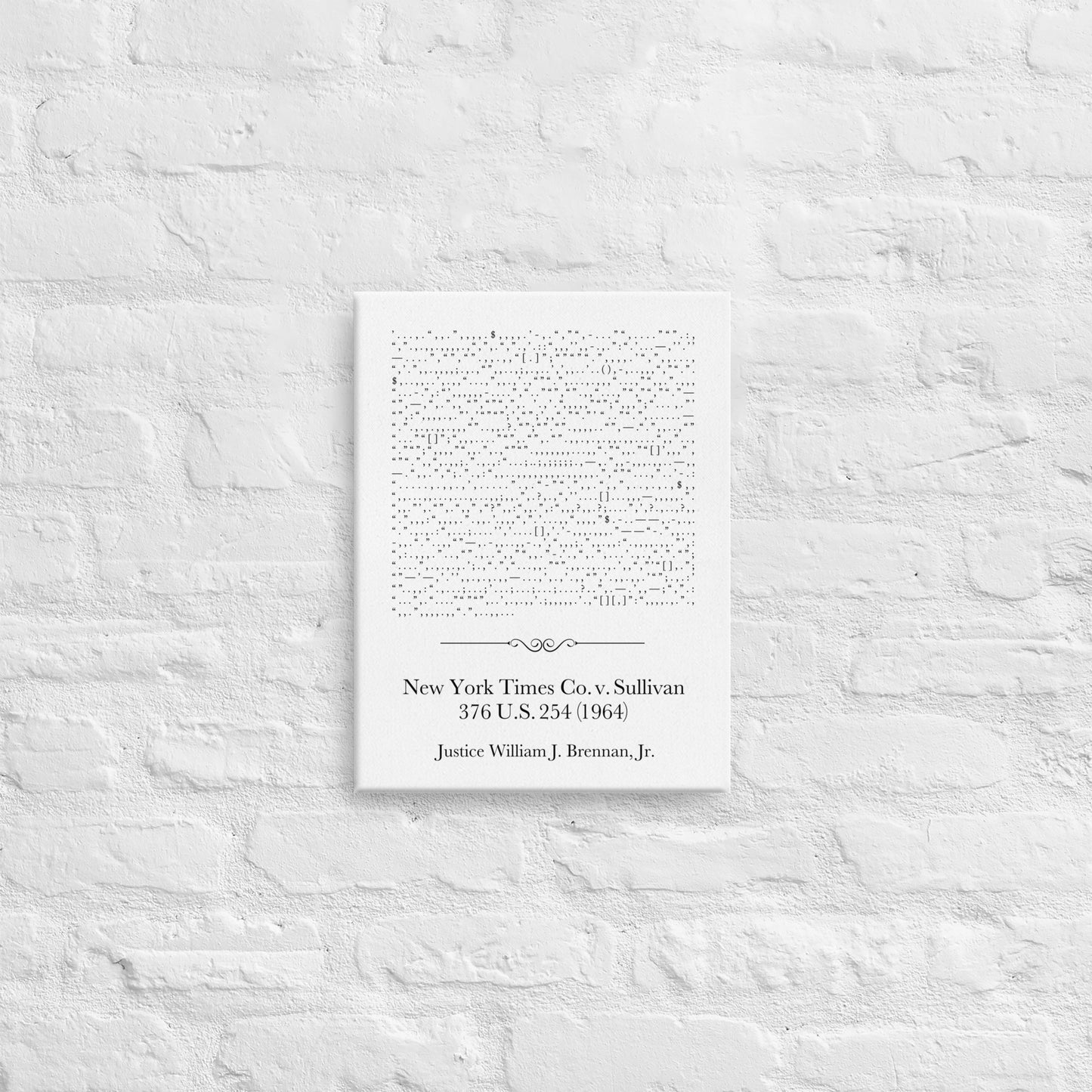 New York Times v. Sullivan canvas art print. Law office decor, and Supreme Court-themed art gifts for attorneys, law students, law school graduation, and the bar exam.