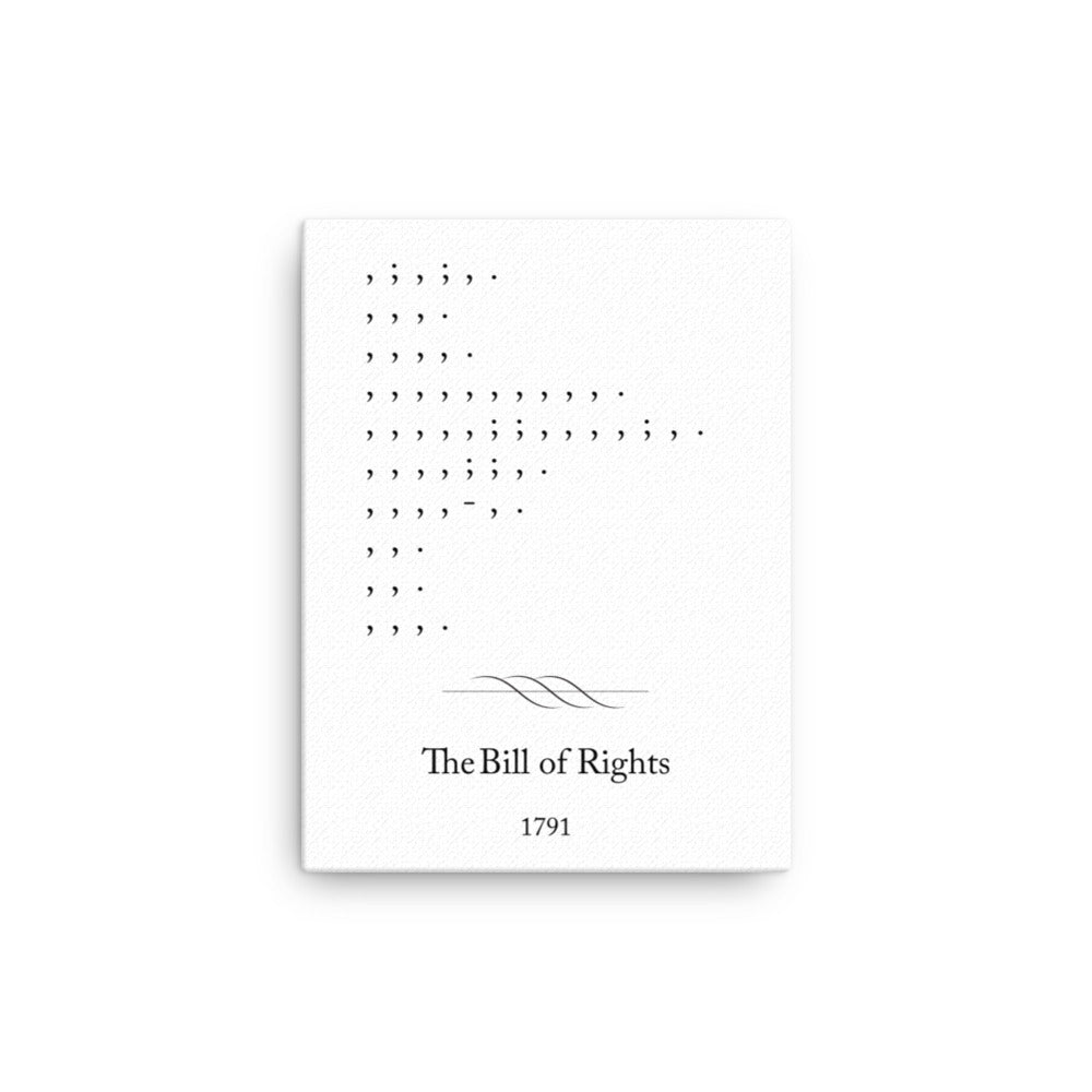 Bill of Rights canvas print. Law office decor, and law-themed art gifts for attorneys, law students, law school graduation, and the bar exam.