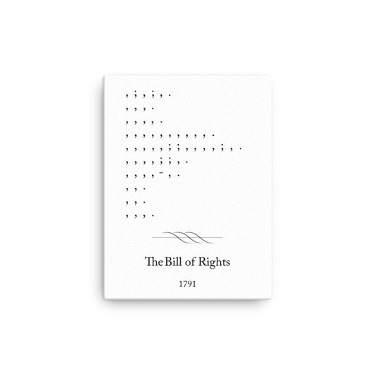 Bill of Rights canvas print. Law office decor, and law-themed art gifts for attorneys, law students, law school graduation, and the bar exam.