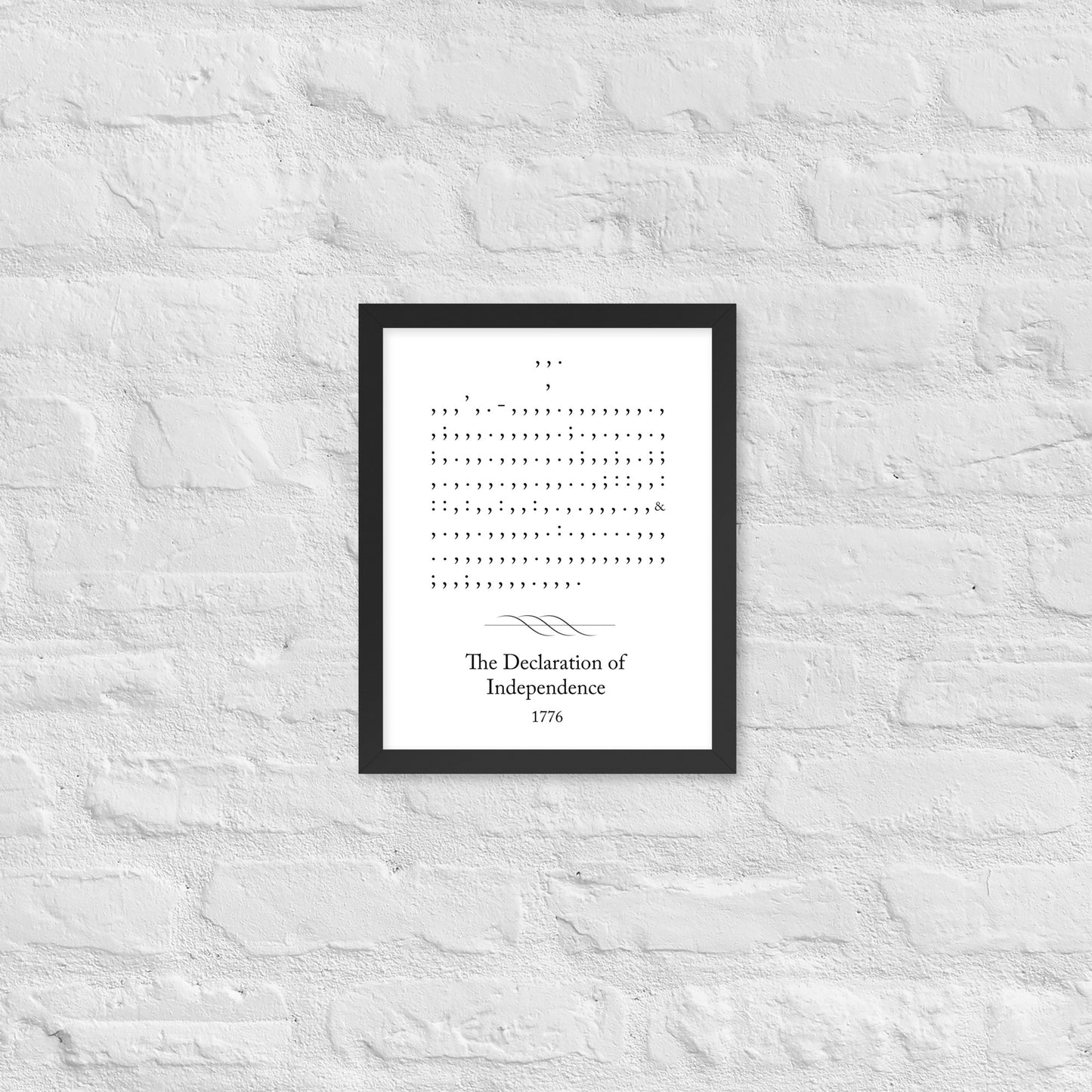 Declaration of Independence framed poster print. Law office decor, and law-themed art gifts for attorneys, law students, law school graduation, and the bar exam.