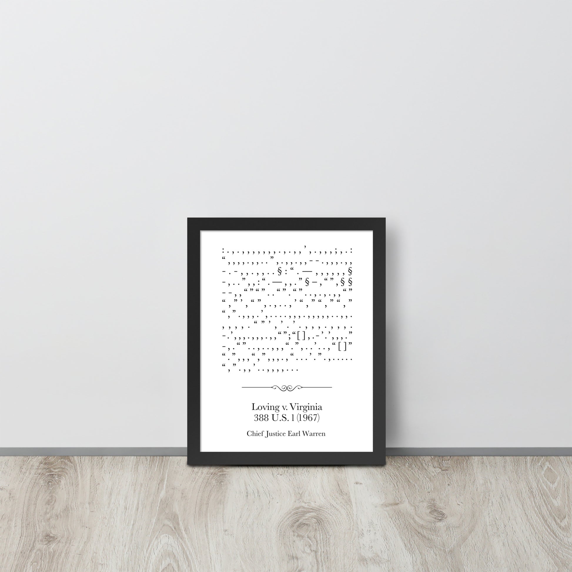 Loving v. Virginia framed poster print. Law office decor, and law-themed art gifts for attorneys, law students, law school graduation, and the bar exam.