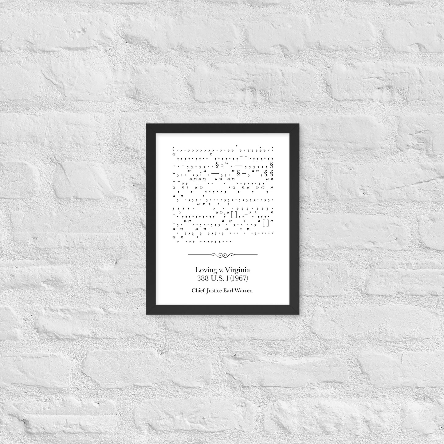 Loving v. Virginia framed poster print. Law office decor, and law-themed art gifts for attorneys, law students, law school graduation, and the bar exam.