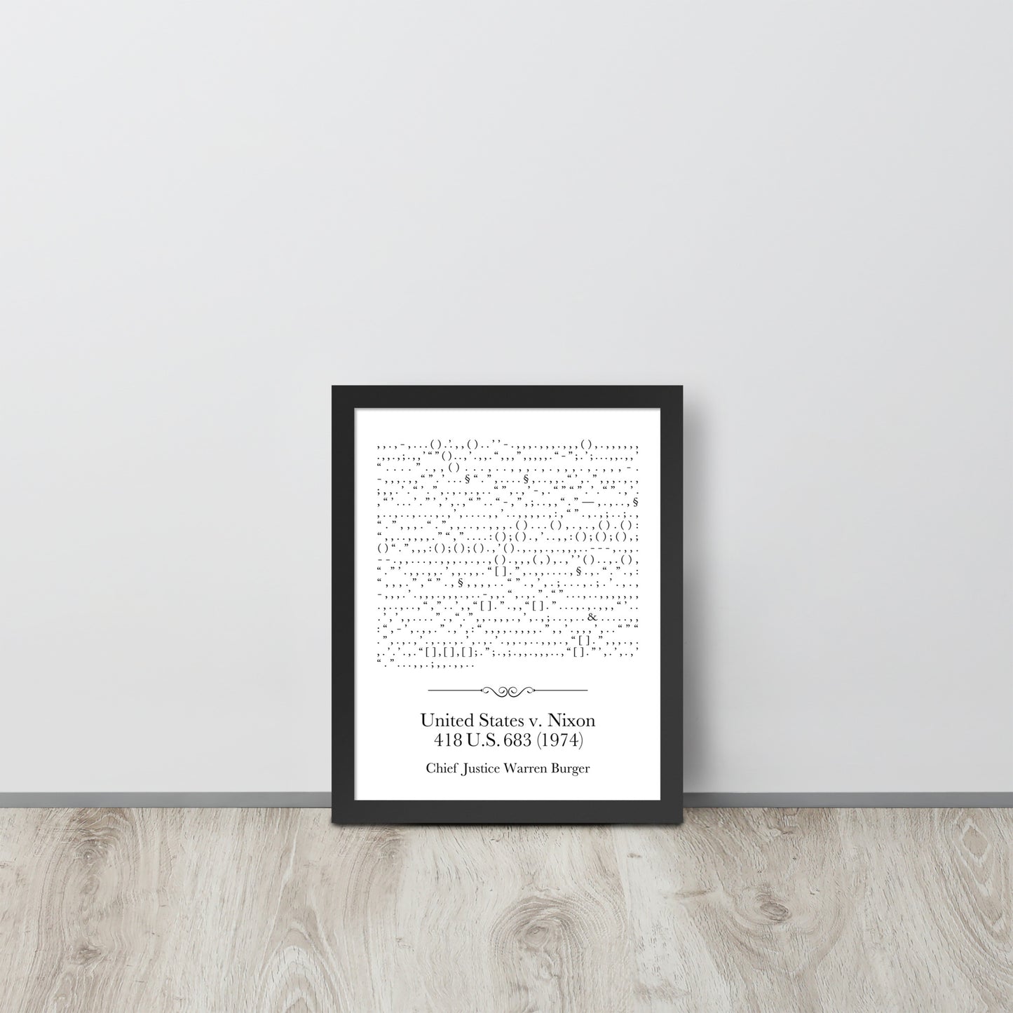 United States v. Nixon framed poster print. Law office decor, and law-themed art gifts for attorneys, law students, law school graduation, and the bar exam.