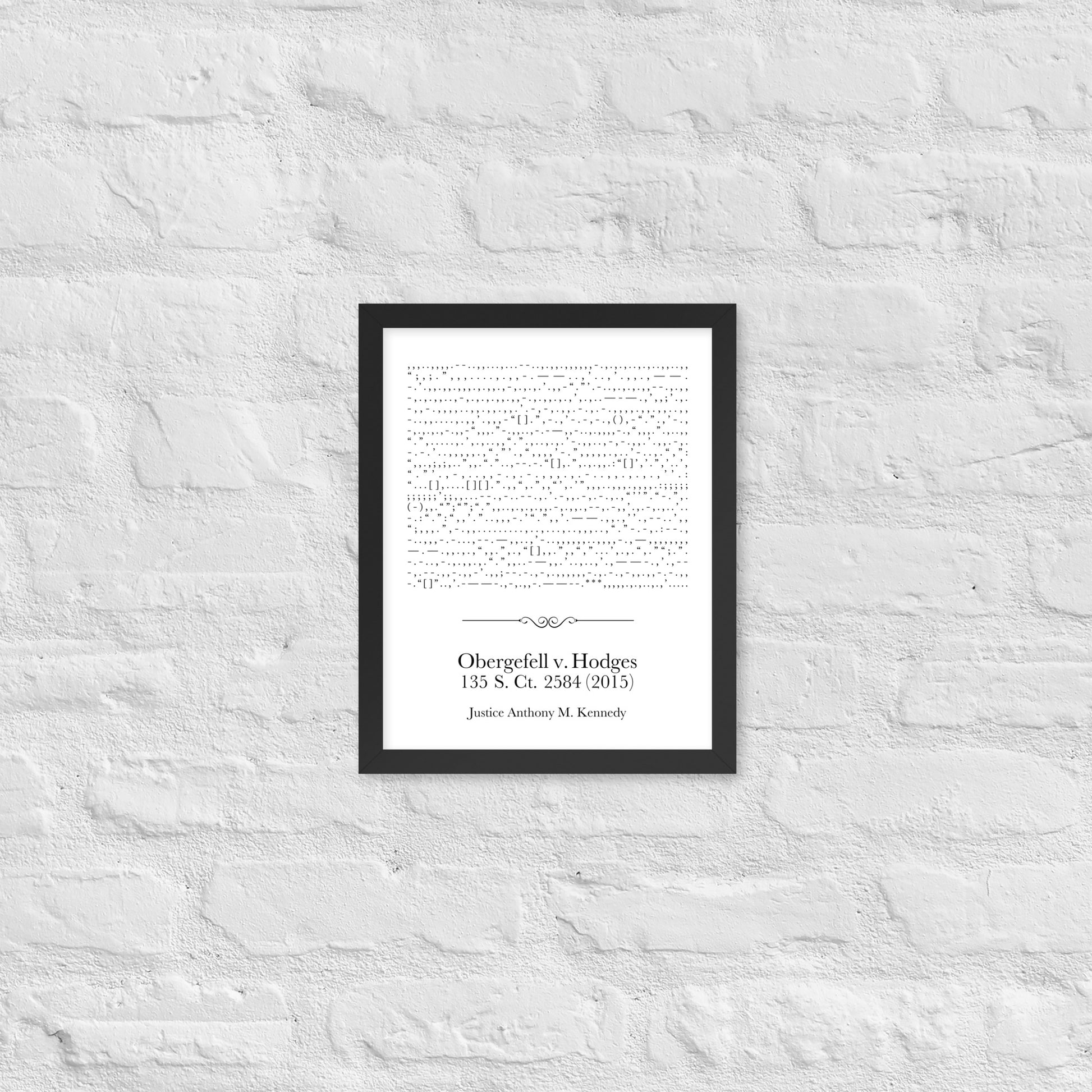 Obergefell v. Hodges framed poster print. Law office decor, and Supreme Court-themed art gifts for attorneys, law students, law school graduation, and the bar exam.