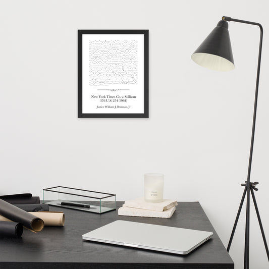 New York Times v. Sullivan framed poster print. Law office decor, and Supreme Court-themed art gifts for attorneys, law students, law school graduation, and the bar exam.