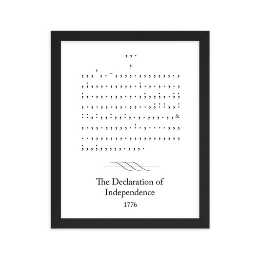 Declaration of Independence framed poster print. Law office decor, and law-themed art gifts for attorneys, law students, law school graduation, and the bar exam.