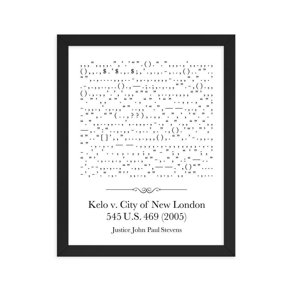 Kelo v. City of New London framed poster print. Law office decor, and law-themed art gifts for attorneys, law students, law school graduation, and the bar exam.