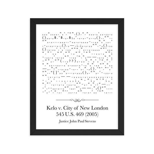 Kelo v. City of New London framed poster print. Law office decor, and law-themed art gifts for attorneys, law students, law school graduation, and the bar exam.