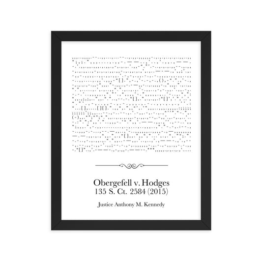Obergefell v. Hodges framed poster print. Law office decor, and Supreme Court-themed art gifts for attorneys, law students, law school graduation, and the bar exam.