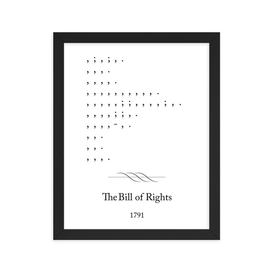 Bill of Rights framed poster print. Law office decor, and law-themed art gifts for attorneys, law students, law school graduation, and the bar exam.