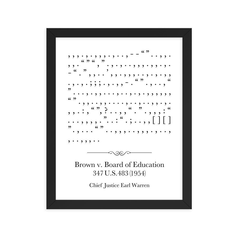 Brown v. Board of Education framed poster print. Law office decor, and law-themed art gifts for attorneys, law students, law school graduation, and the bar exam.