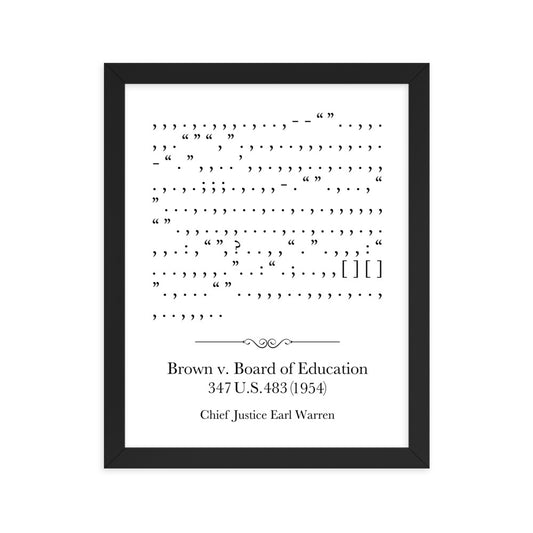 Brown v. Board of Education framed poster print. Law office decor, and law-themed art gifts for attorneys, law students, law school graduation, and the bar exam.