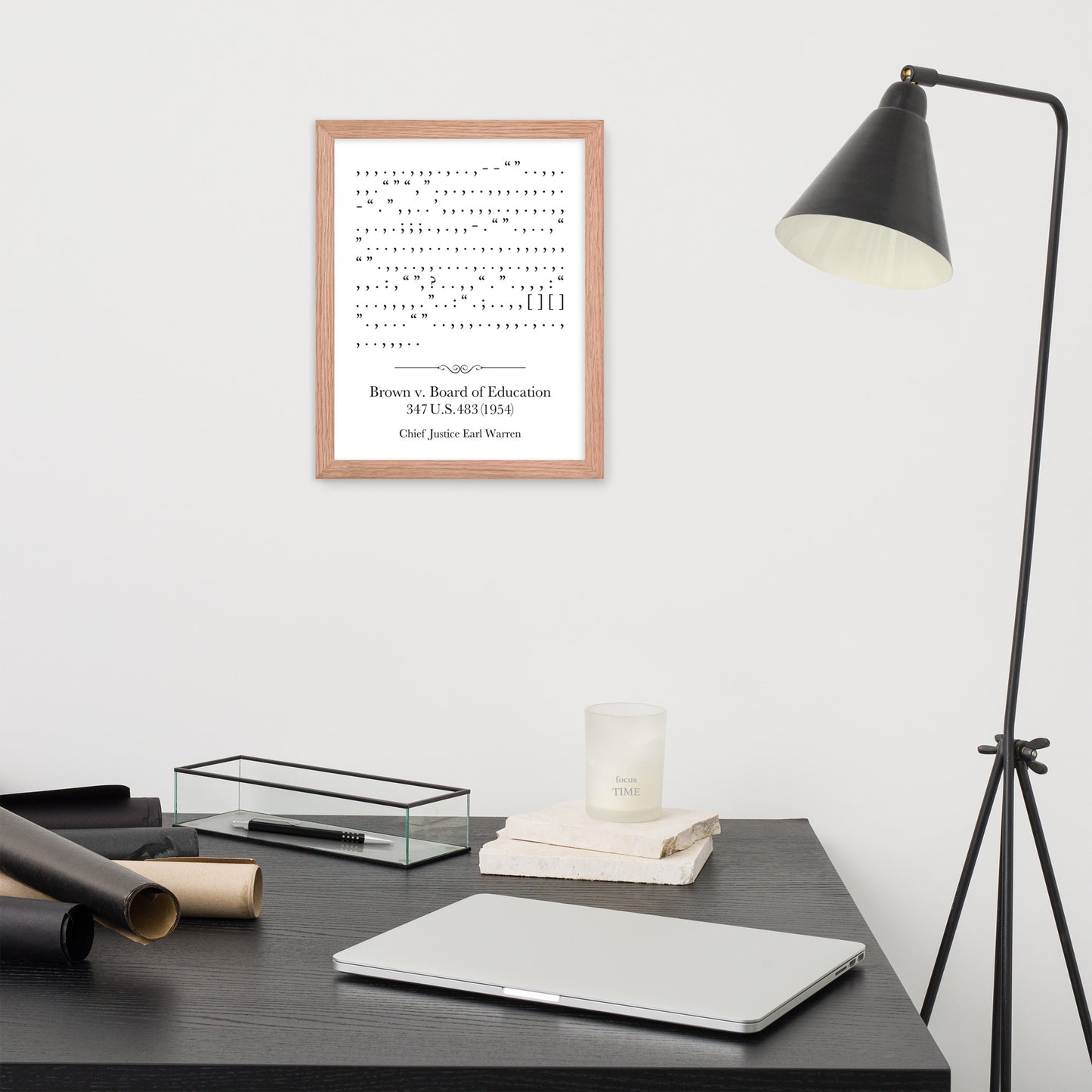 Brown v. Board of Education framed poster print. Law office decor, and law-themed art gifts for attorneys, law students, law school graduation, and the bar exam.