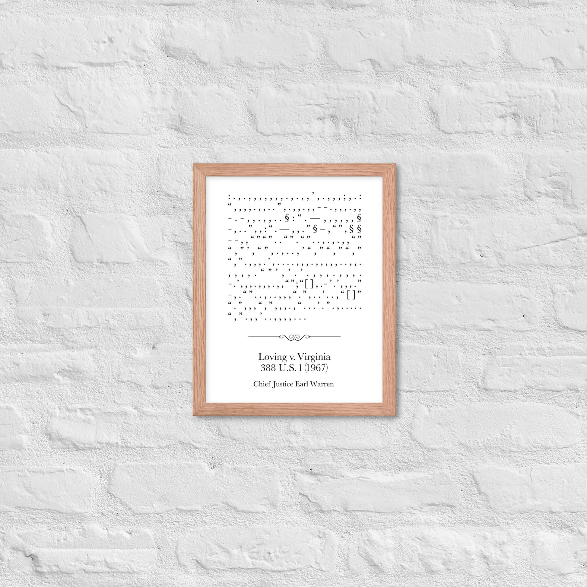 Loving v. Virginia framed poster print. Law office decor, and law-themed art gifts for attorneys, law students, law school graduation, and the bar exam.