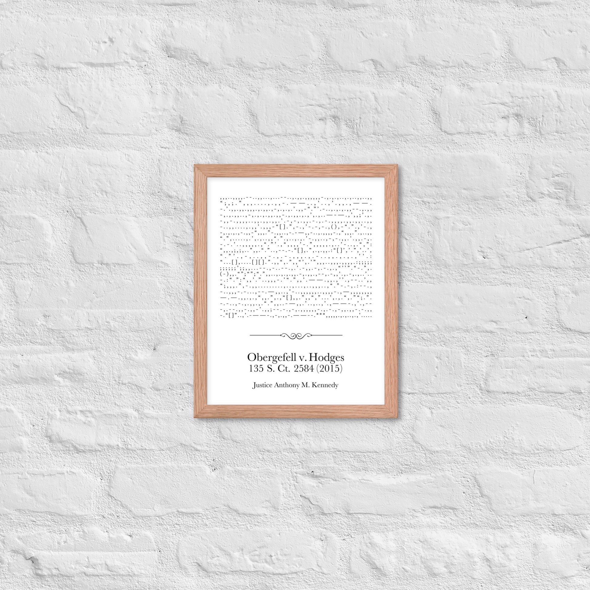 Obergefell v. Hodges framed poster print. Law office decor, and Supreme Court-themed art gifts for attorneys, law students, law school graduation, and the bar exam.