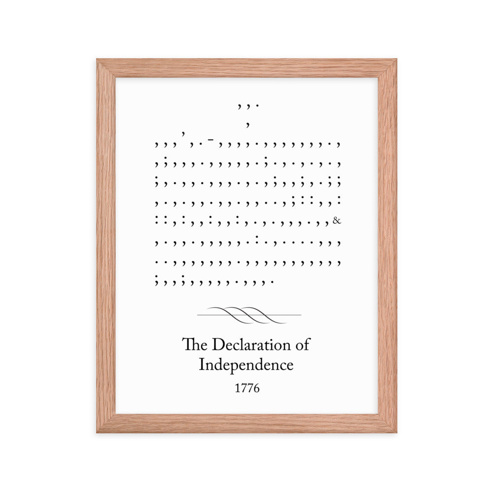 Declaration of Independence framed poster print. Law office decor, and law-themed art gifts for attorneys, law students, law school graduation, and the bar exam.