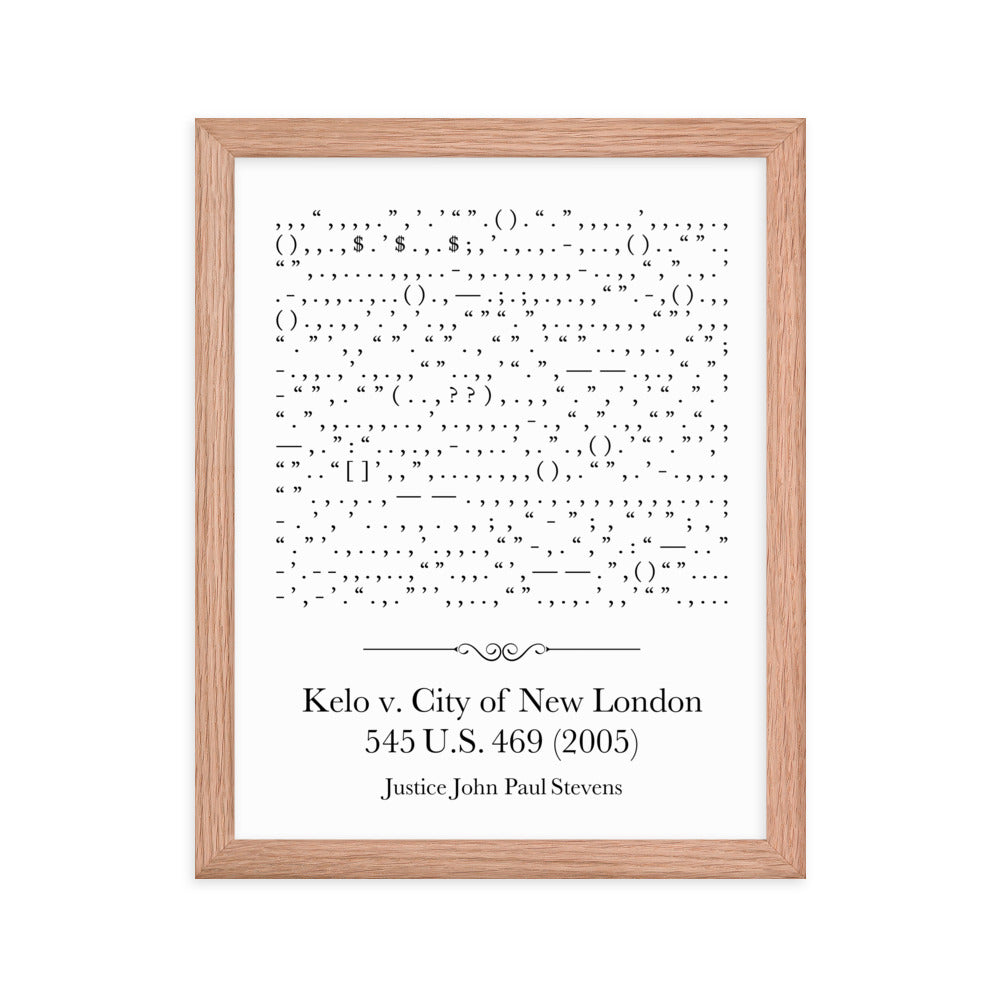 Kelo v. City of New London framed poster print. Law office decor, and law-themed art gifts for attorneys, law students, law school graduation, and the bar exam.