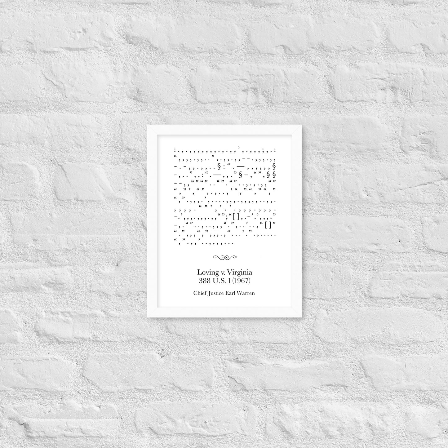 Loving v. Virginia framed poster print. Law office decor, and law-themed art gifts for attorneys, law students, law school graduation, and the bar exam.