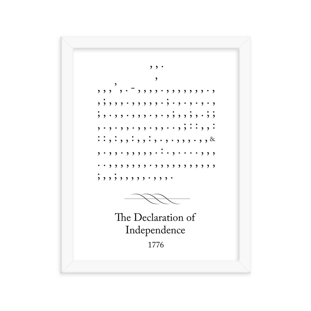 Declaration of Independence framed poster print. Law office decor, and law-themed art gifts for attorneys, law students, law school graduation, and the bar exam.