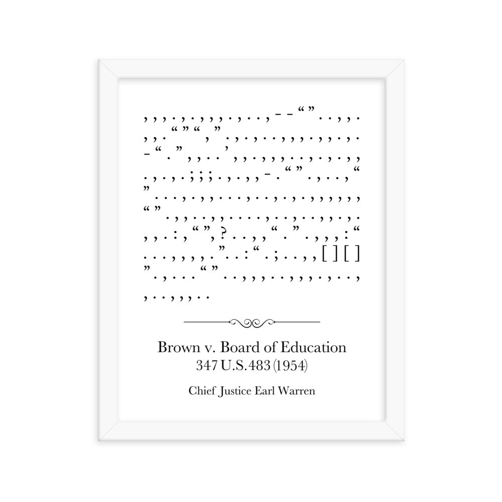 Brown v. Board of Education framed poster print. Law office decor, and law-themed art gifts for attorneys, law students, law school graduation, and the bar exam.