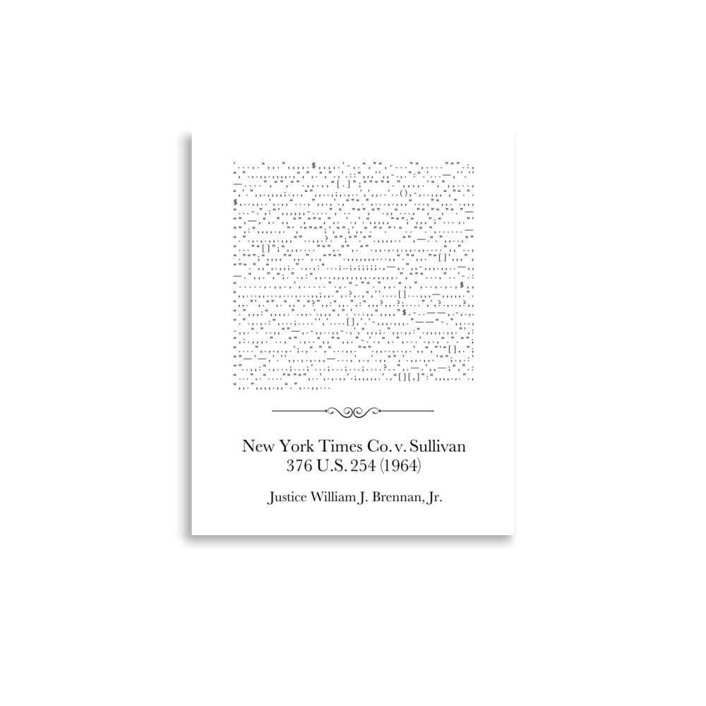 NY Times v. Sullivan - 11 x 14 Poster